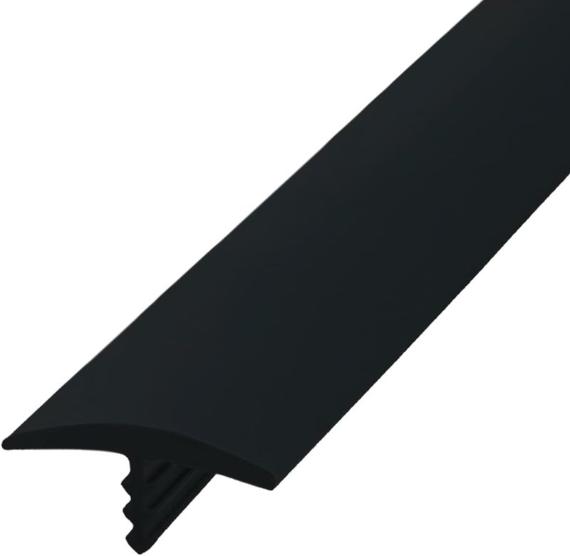 Aroilder T Rubber Trim Molding, Fit 1 inch Edge, Shelf Edging Banding, Center Barb Tee Moulding for Tables, Floor Transition Strip, Machines Decorative, Black, 20FT - Image 1